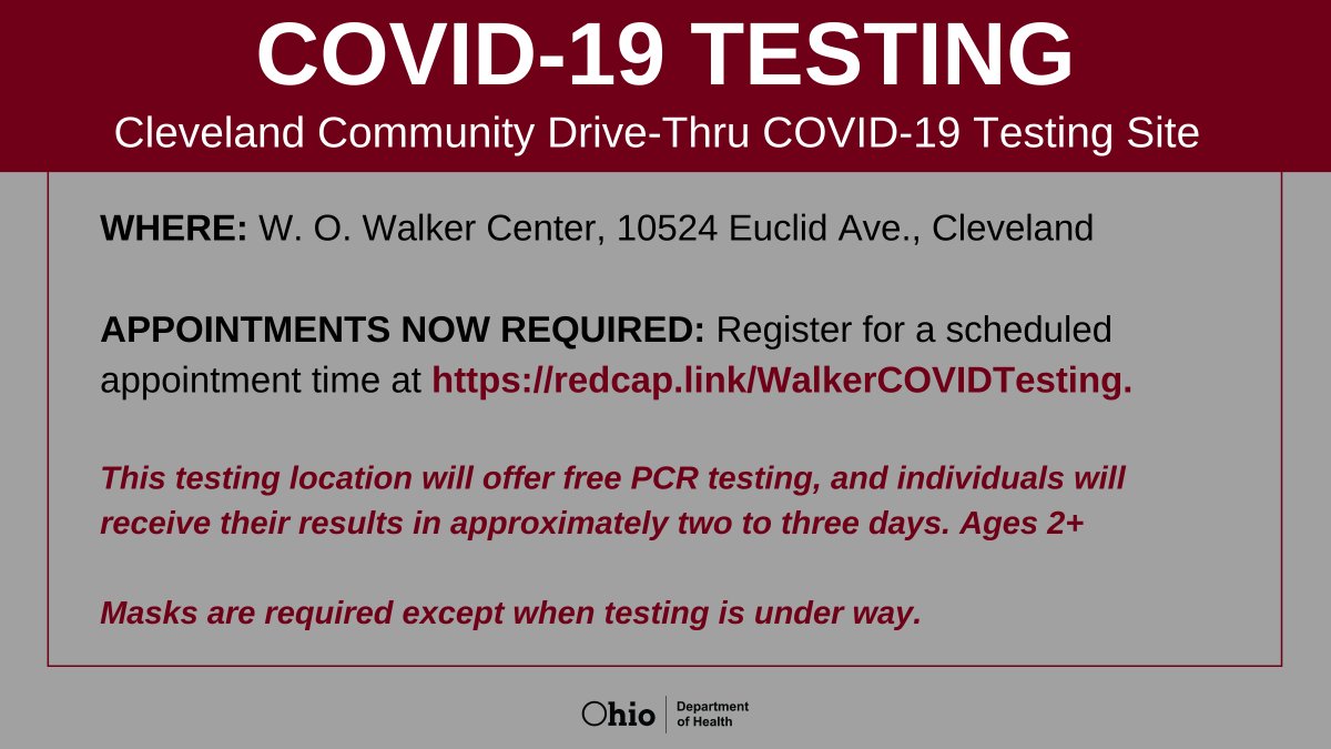 Due to the overwhelming demand for #COVID19 testing, updates have been implemented at the #Cleveland Community COVID-19 Testing Site to better serve the community. Individuals will now need to register for a scheduled appointment time. More info: bit.ly/32csbWN