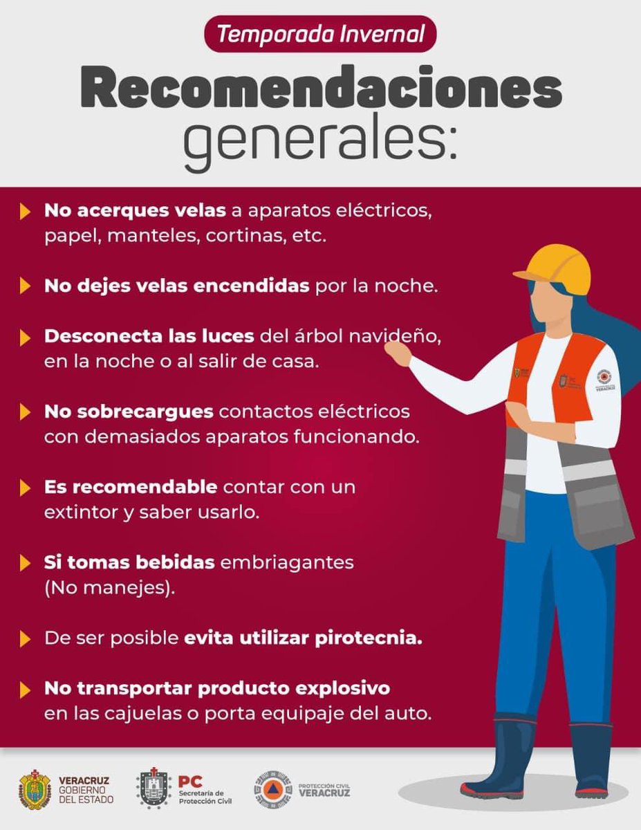 lupeosorno's tweet photo. ¿Me apoyan en compartir las siguientes recomendaciones?
Vamos a cuidarnos, y seguir pendientes de las redes y fuentes oficiales para que estas fechas no se vuelvan una tragedia. https://t.co/2YNEI0T6I6