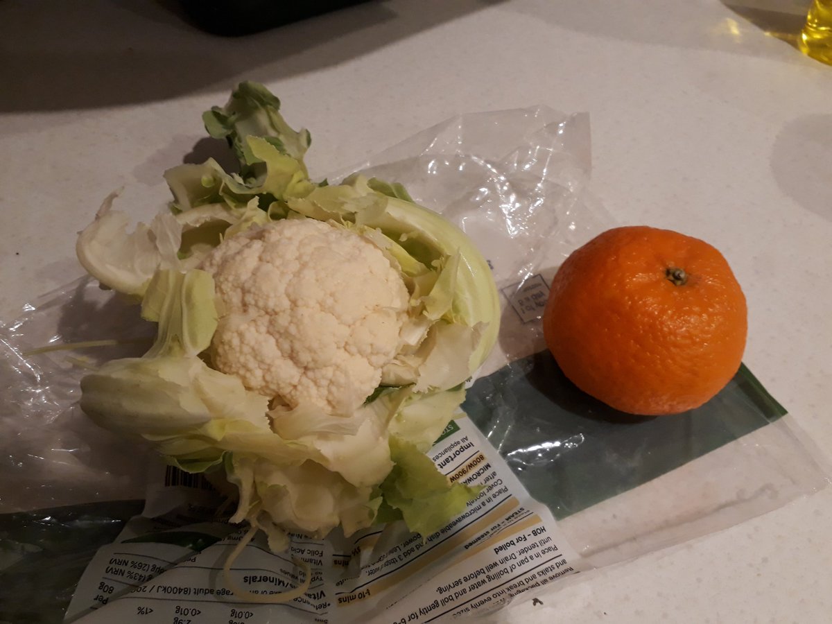 donnaccp's tweet photo. Gonna have to decide which lucky person gets the cauliflower. Literally smaller than a satsuma! Thanks @Tesco #TinyCauli #BobCratchett https://t.co/5NJskEmvcp