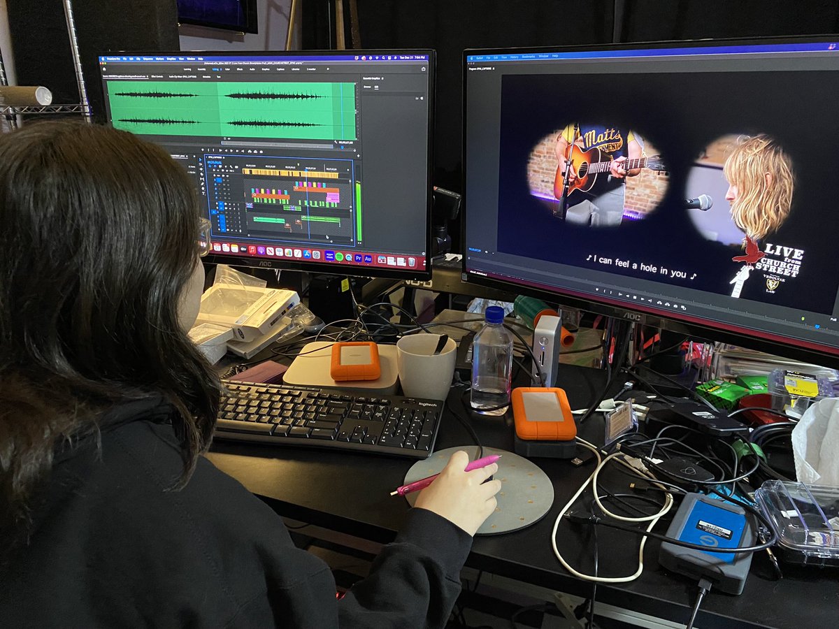 LFChurchStreet's tweet photo. Bea is putting is working hard to finish up the closed caption for Ep 6 of Live from Church Street presented by @VrdolyakLaw . See @thePaulMcDonald @ChadBearden and Edan Archer this Sat, Dec 25 at noon and midnight on @NashvilleCW . #music #singers #guitar https://t.co/OtFR7PMgzt