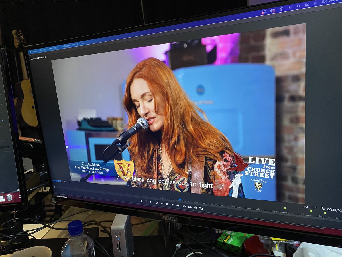LFChurchStreet's tweet photo. Bea is putting is working hard to finish up the closed caption for Ep 6 of Live from Church Street presented by @VrdolyakLaw . See @thePaulMcDonald @ChadBearden and Edan Archer this Sat, Dec 25 at noon and midnight on @NashvilleCW . #music #singers #guitar https://t.co/OtFR7PMgzt