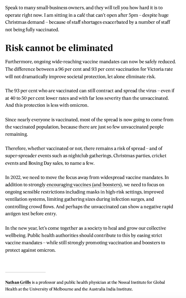Melbourne School of Population and Global Health (@unimelbmspgh) on Twitter photo Compulsory jabs have done their job.
The division they cause may now do more harm than good, argues <a href="/nandcgrills/">Nathan Grills</a>.
afr.com/policy/health-… Compulsory jabs have done their job.
The division they cause may now do more harm than good, argues <a href="/nandcgrills/">Nathan Grills</a>.
afr.com/policy/health-…