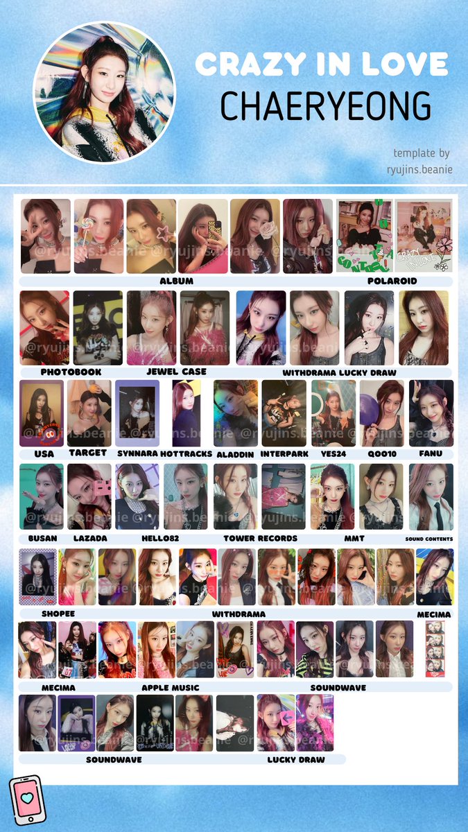 COMPLETE ITZY CRAZY IN LOVE ALBUM + POB PC TEMPLATE THREAD