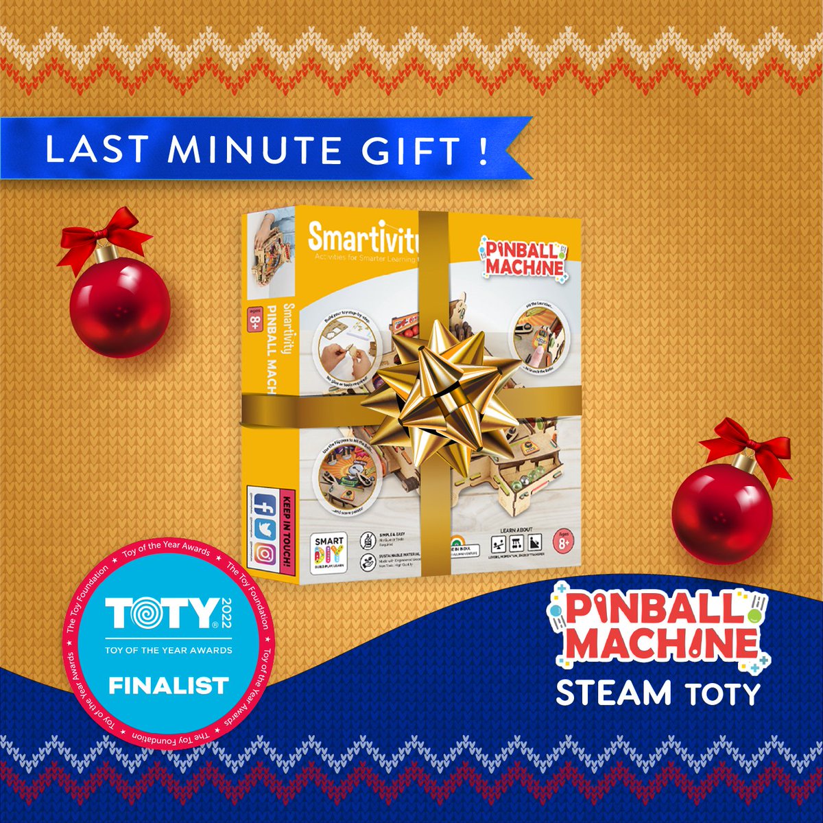 Need a last-minute Christmas gift? Smartivity Pinball Machine is a fun, wooden activity kit that's perfect for introducing your kids to STEM education. Shop today! #smartivity #learnbydoing ow.ly/9jHE50HhSHB