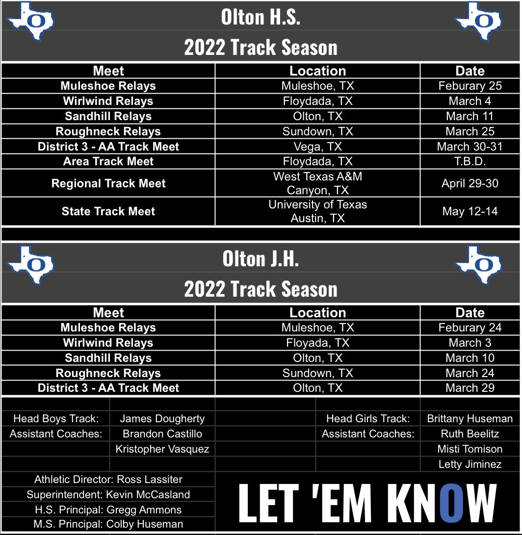 2022 Mustangs &amp; Fillies Track Schedule!! Time to #Let_Em_Know