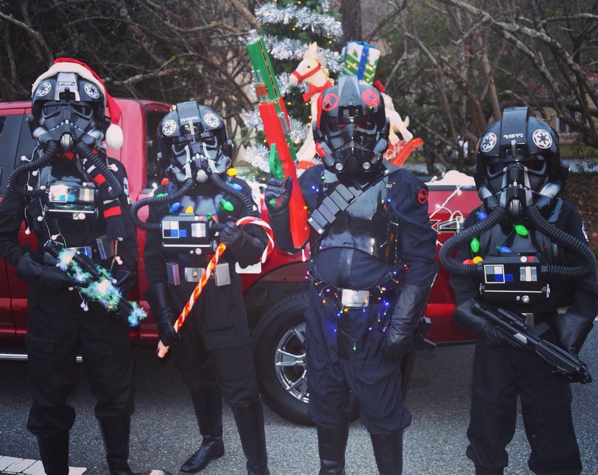 The most wonderful tie pilots of the year. 🎄 @JRS501st @501stLegion #tiepilot #jollyrogersquadron #starwarschristmas #starwarsnerd #starwarsfan #holidaycheer #501stlegion #ga501st #christmasswag