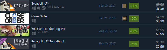 RaconteurDev's tweet photo. All of our games are on sale in the #SteamWinterSale! Help support DOGGONE's development by purchasing our older titles and soundtracks. 🐶 https://t.co/rUNIm440ZX