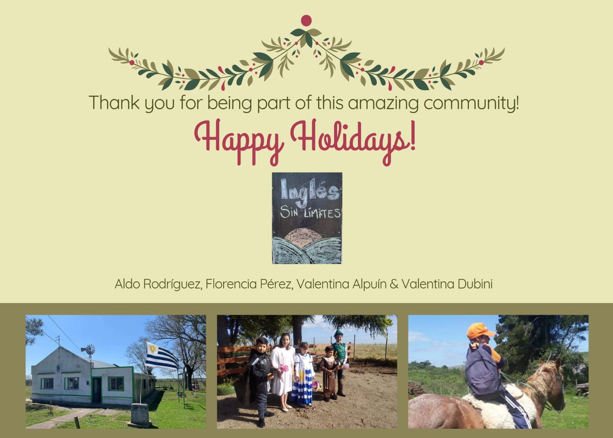 Estimado comunidad de Inglés Sin Límites:
Gracias por un nuevo año cargado de nuevas experiencias. ¡Nos reencontramos en el 2022 para seguir fortaleciendo nuestra comunidad educativa!