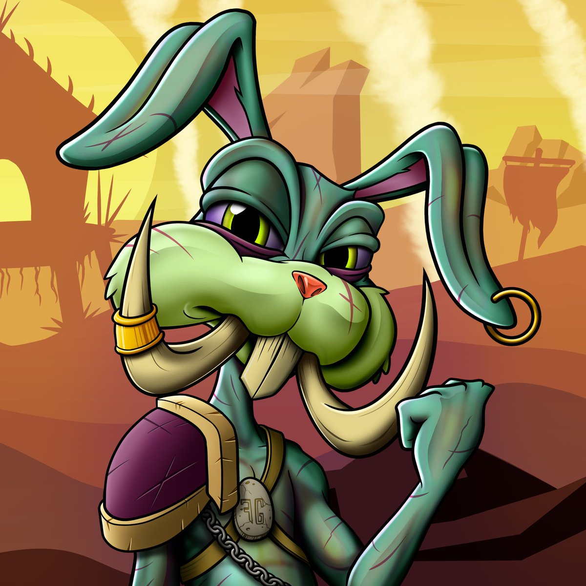 It's time for the very last giveaway before we complete our collection of 100 hand drawn Flemmies! 1 winner announced 12/23 9pm EST. Like and retweet for your chance to win this Troll Flemmy 🐰 Spirits be with ya, mon. 
#AlgoNFT