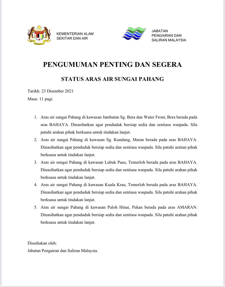Pengumuman Penting Dan Segera @DID_Malaysia
