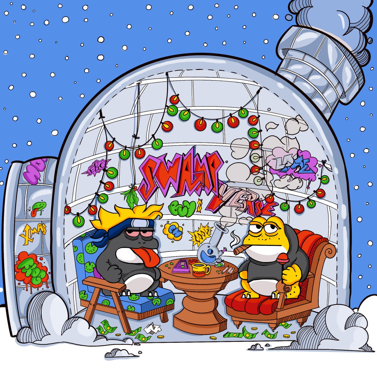PokemanDarrin's tweet photo. @SwampverseNFT I am so excited to be a part of the great community and to see where it goes, Merry Christmas everyone! #swampversewinter @SwampverseNFT https://t.co/ERQi6OX4vi