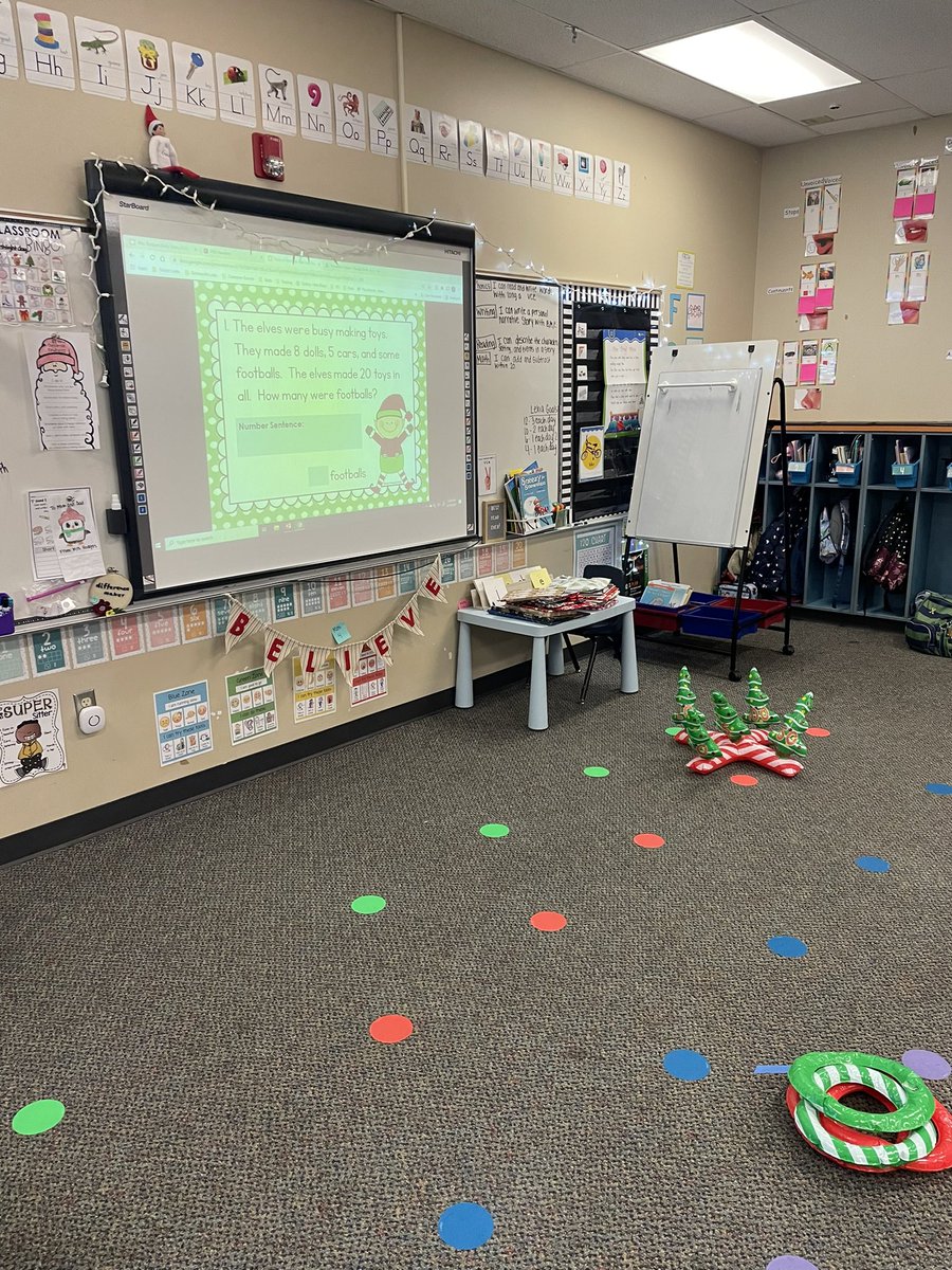 Math review, but make it fun! Students worked together as a team to solve each problem. When they got the right answer, 1 student from the team could come play ring toss. Students were engaged, learning, and working together!
