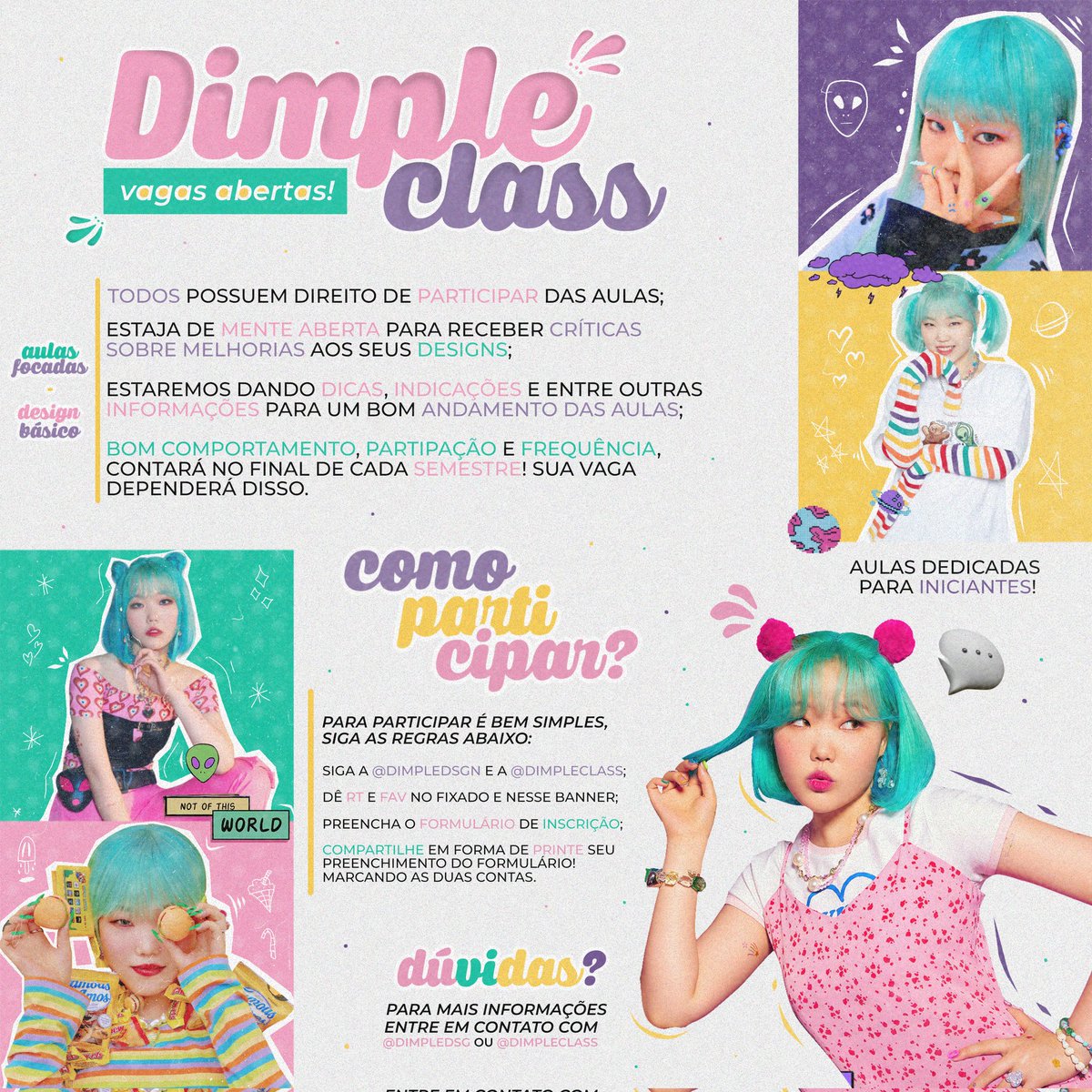 dimpleclass's tweet image. Sejam bem vindes alunos ✨
Somos a Dimple Class, um projeto de aulas gratuitas de design criado pela @dimpledsgn !

• Não perca tempo e faça já sua inscrição para nossa primeira turma de básico 1!
forms.gle/QVpmdoNRG71d4V… 

Siga as regras do banner!
Dúvidas? Chama na DM!