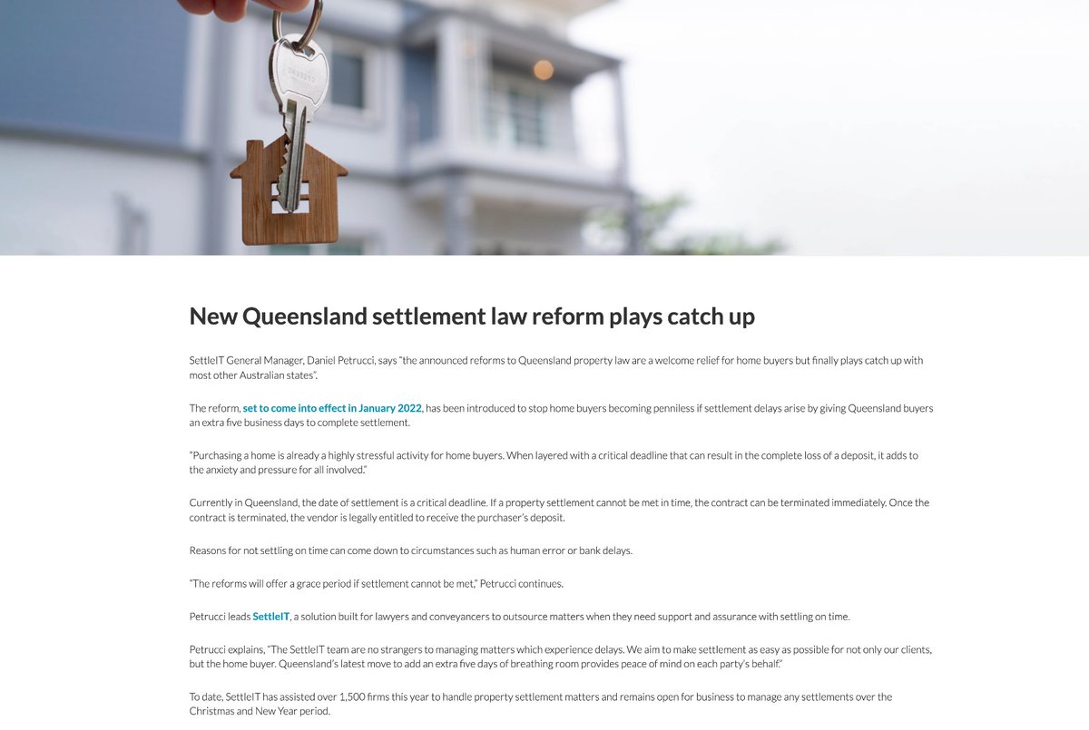 InfoTrack_AUS's tweet image. New Queensland settlement law reform plays catch up

Read more: bit.ly/3Jb5938 

#SettleIT #Settlement #QueenslandReform #Homebuyers #Property 

@LawyersWeekly @LegalPracIntel @Aus_Lawyer @bucketorange