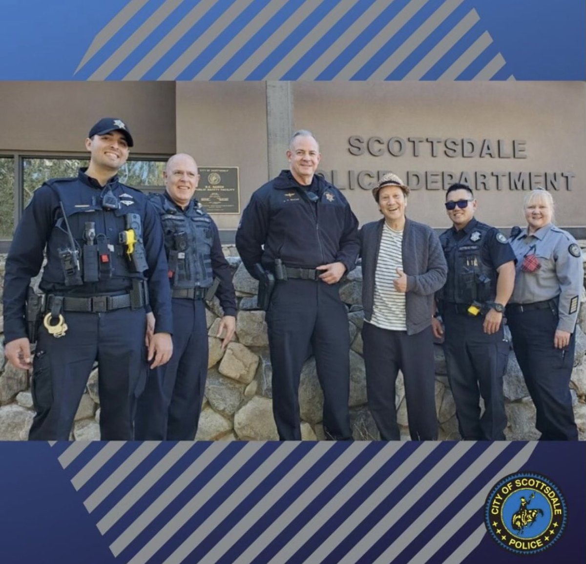 RobSchneider's tweet photo. A huge THANK YOU to Scottsdale Finest @ScottsdalePD for all your help today when my car broke down! Thanks, Officer Lee! YOU CAN DO IT!! https://t.co/F4hj5hNX3M