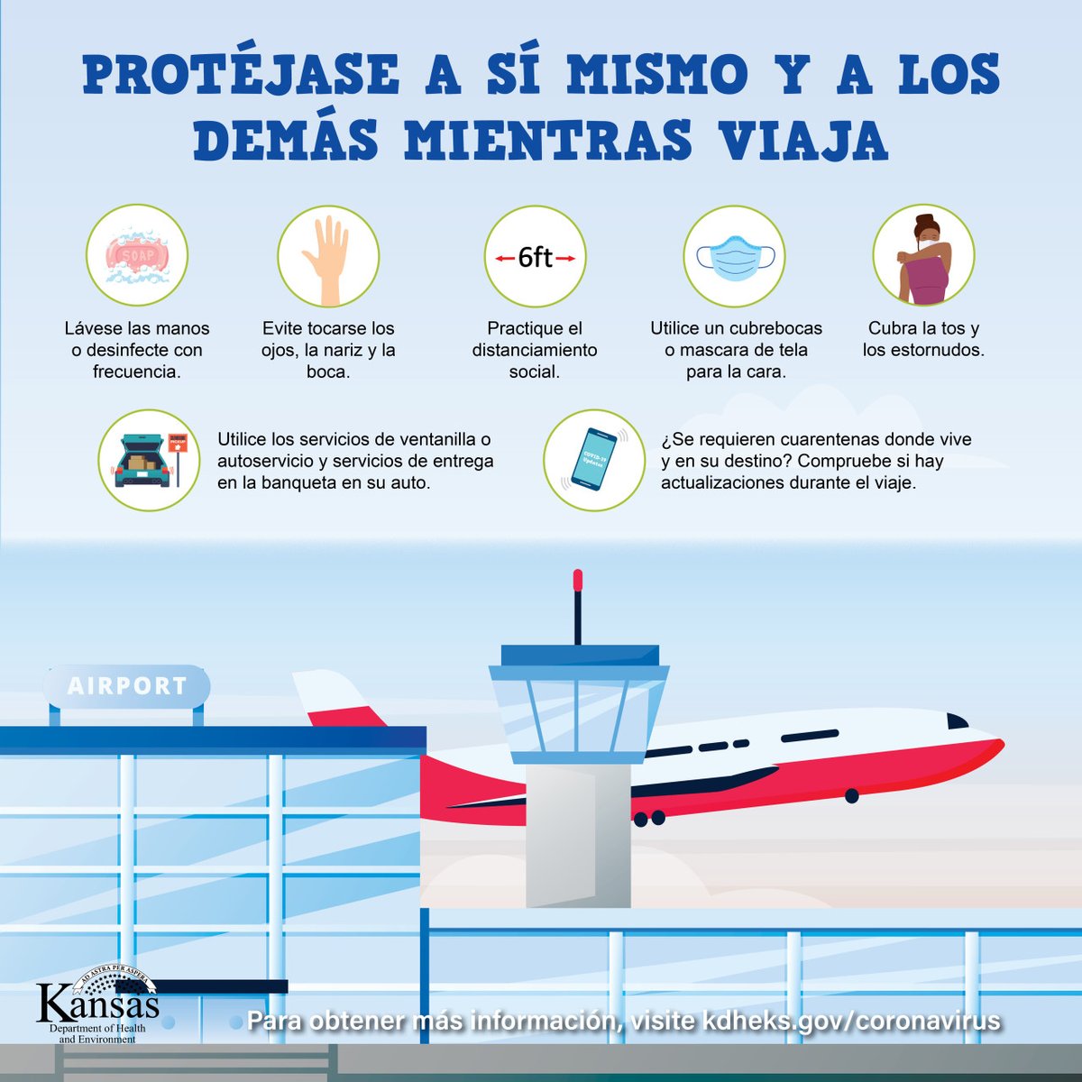 KDHE's tweet photo. Planning to travel this holiday? Take precautions. It is recommended to delay travel until you are fully vaccinated, & testing requirements are now in place for travelers to the U.S. Find the latest @CDCgov guidance: https://t.co/BrqNNA24bs.
#HowWeHoliday
#HealthyHoliday https://t.co/RZpxdDKajH