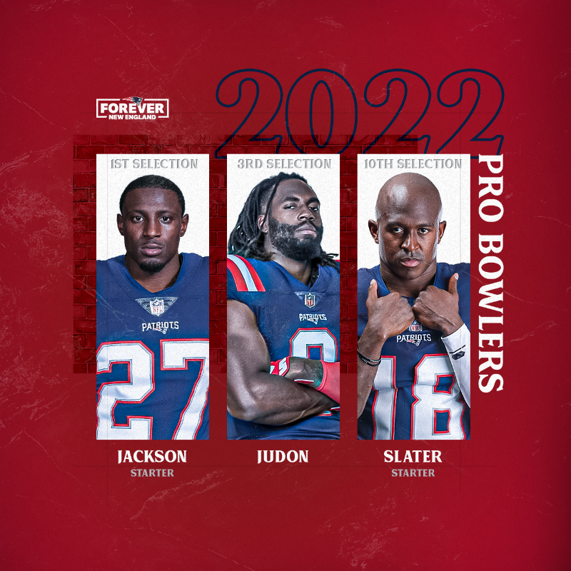 Patriots's tweet photo. Your 2️⃣0️⃣2️⃣2️⃣ Patriots Pro Bowlers!

Congratulations to @MR_INT, @man_dammn &amp; Matthew Slater: https://t.co/bB4ayhYMvU