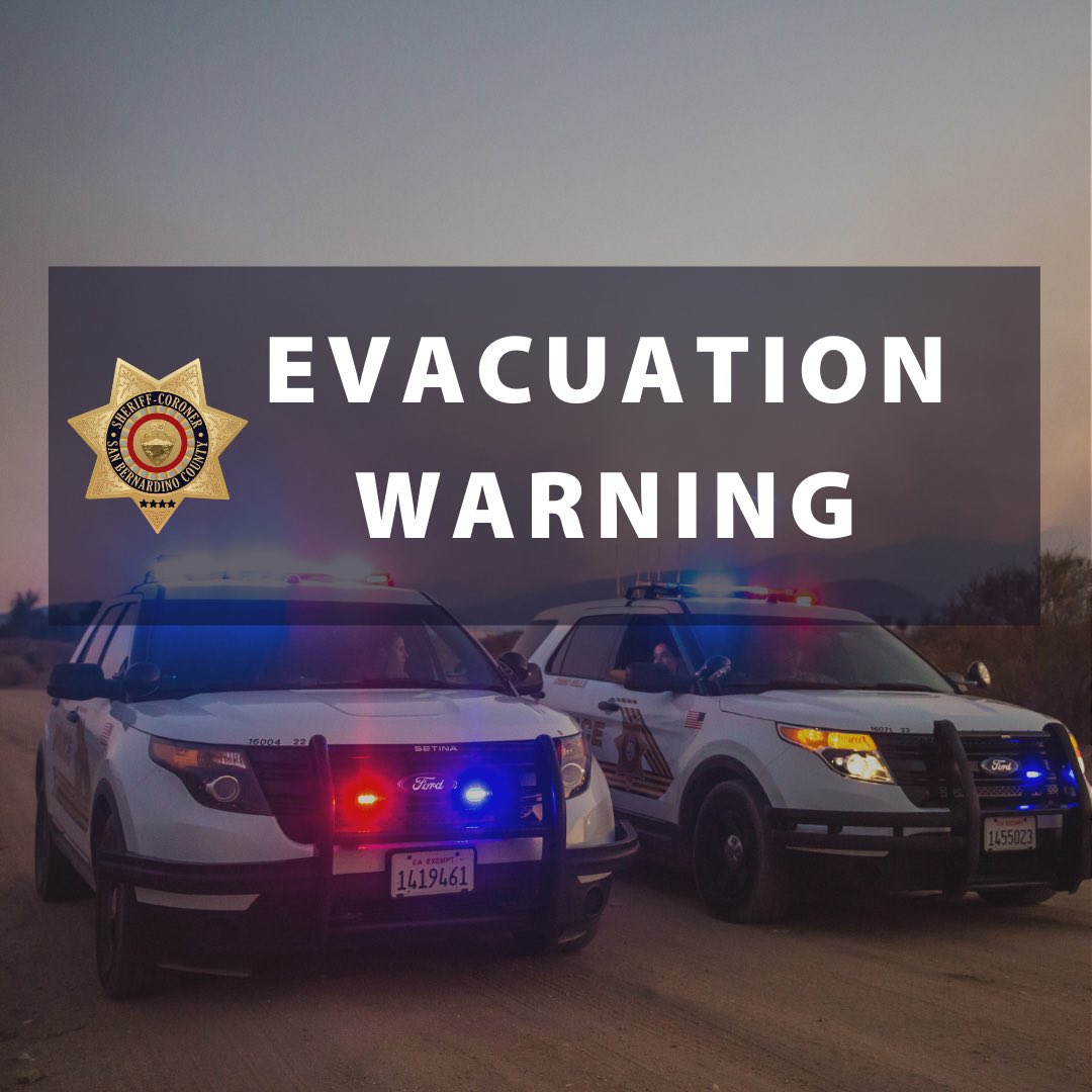 fontanastation's tweet image. EVACUATION WARNING ⚠️ There is a potential for mud and debris flow from an approaching storm that may affect the community of Nealeys Corner west of Lytle Creek Road north of the 15 freeway to Meyers Canyon in the Lytle Creek Thursday night through Friday morning.