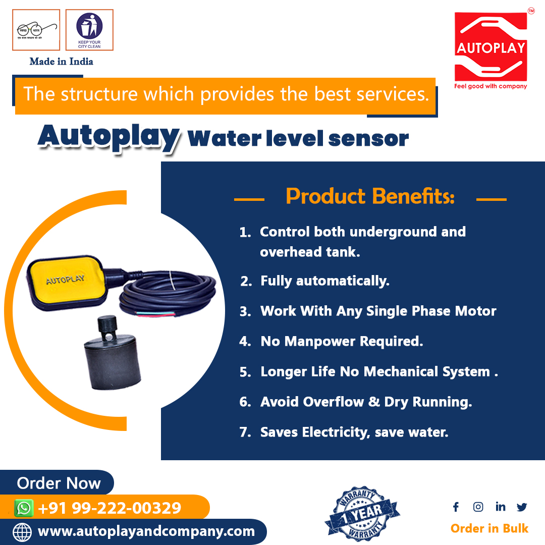 Autoplayswitch's tweet image. Autoplay Water level sensor
Internal structure:
1. Time alert system indicates water level.
2. GPRS modem prevents leakage,
3. Barometer module detects water leakage.
autoplayandcompany@gmail.com
@autoplayfloatswitch
#autoplay #waterlevelsensor #waterlevelcontrol #Africa #India