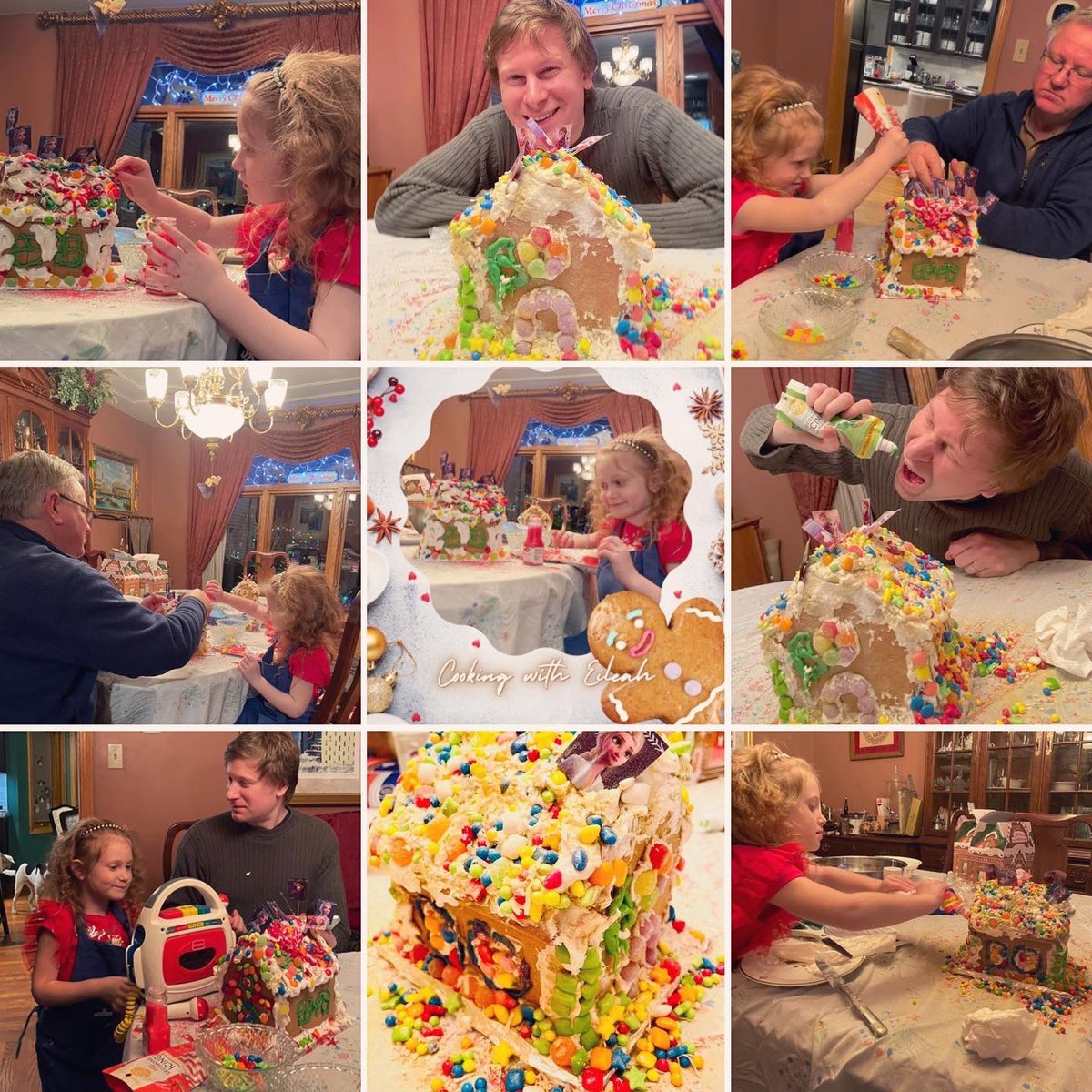 TinleyParkMom's tweet photo. 👩‍🍳 Our #gingerbreadgirl knows how to throw a #gingerbreadhousemaking party! Threw in some karaoke 🎤 too. There’s a story there ☺️.
#Gingerbread https://t.co/YShBPJJTvs