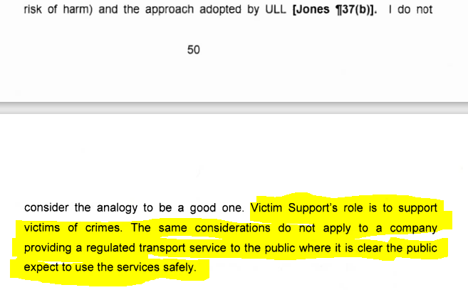 jamesfarrar's tweet photo. @dkhos Hey Dara, I'm no expert on what's best for survivors but you do realise what you are proposing is a direct violation of court ordered licensing terms for Uber in London? Here is what @TfLTPH had to say in court about Uber's duty to survivors v's duty to report
 cc.  @SadiqKhan https://t.co/93lPqiTAsN