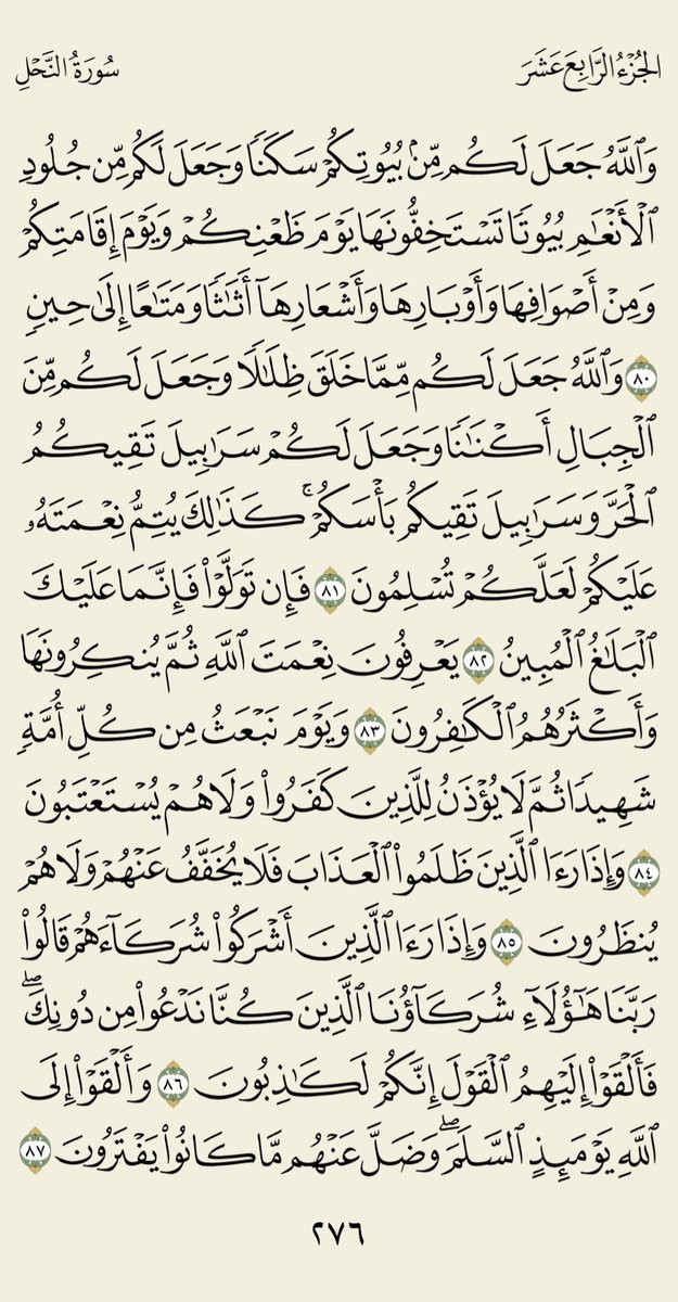 🟥 قال رسول الله صلى الله عليه وسلم : ما من عبد يقول في صباح كل يوم ومساء كل ليلة بسم الله الذي لا يضر مع إسمه شيء في الأرض ولا في السماء وهو السميع العليم ثلاث مرات لم يضره شيء .

- ورد القرآن الكريم لهذا اليوم : 

الصفحة 2️⃣7️⃣5️⃣ و 2️⃣7️⃣6️⃣