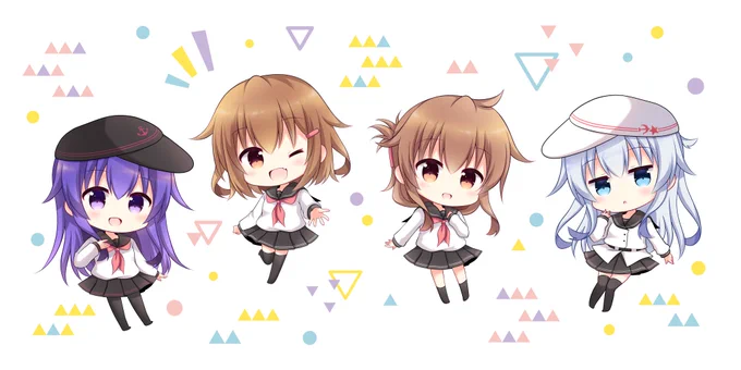ちまキャラ第六駆逐隊🎵 #艦これ #第六駆逐隊 