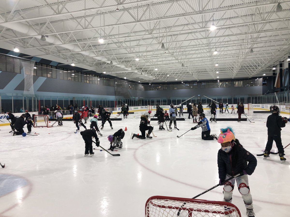 Sixty girls participated in Try Hockey For Free with <a href="/WWFHA/">Washington Wild</a> tonight……and it was awesome!!! 🏒🥅👧👧🏽👧🏾👧🏻
