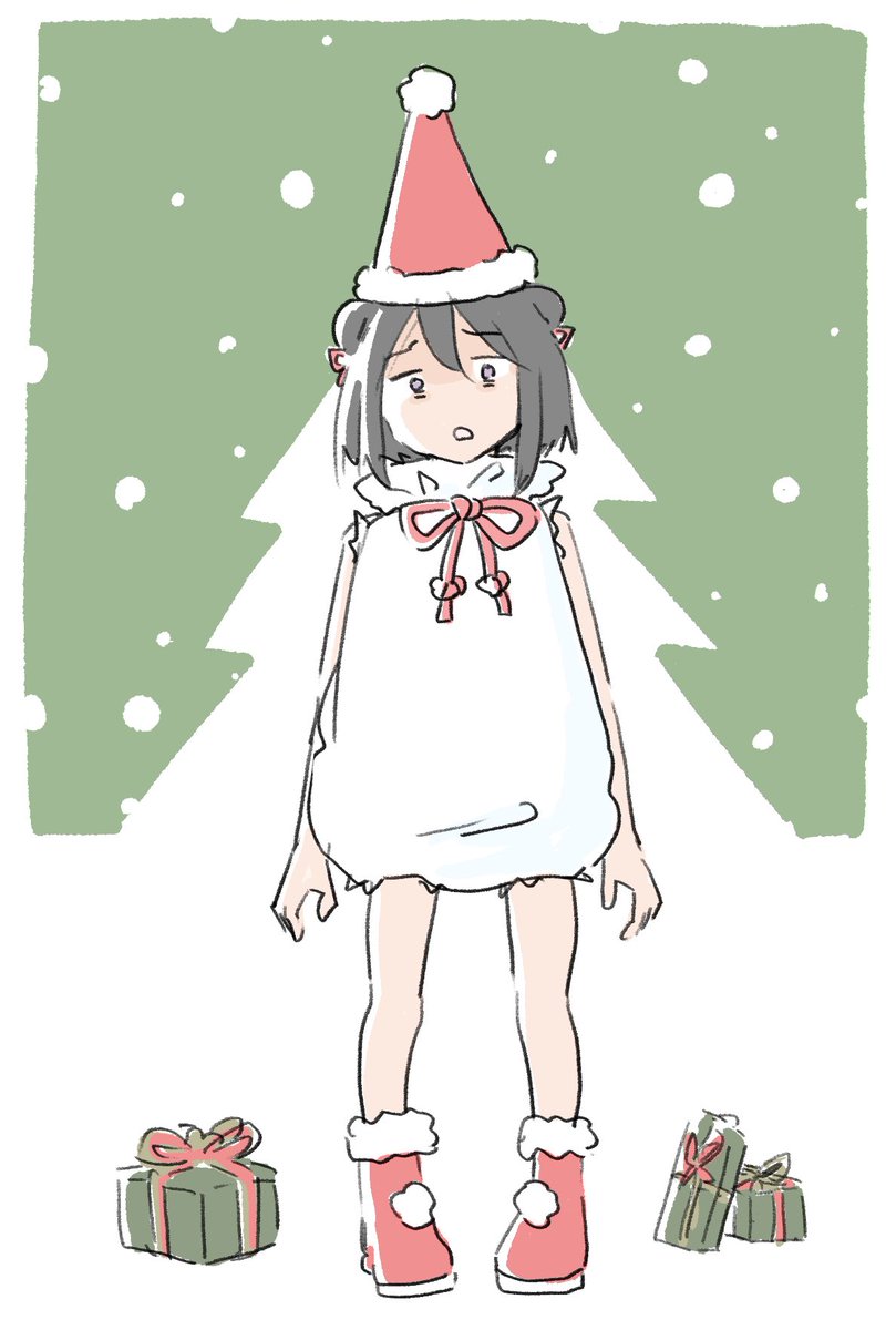 「クリスマス衣装がご用意された黒江ちゃん 」|たこぱいそん/もう恐50 F-43のイラスト