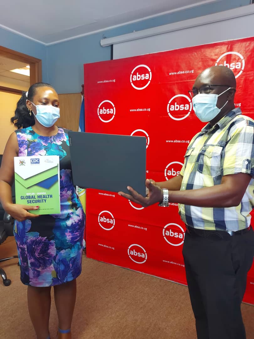 bayloruganda's tweet photo. In a bid to digitize our medical services in this era of COVID-19, this morning, @AbsaUganda has made a generous donation of twelve laptops to Baylor Uganda. #partnerships #digitizinghealth. https://t.co/8RIqHT75S7