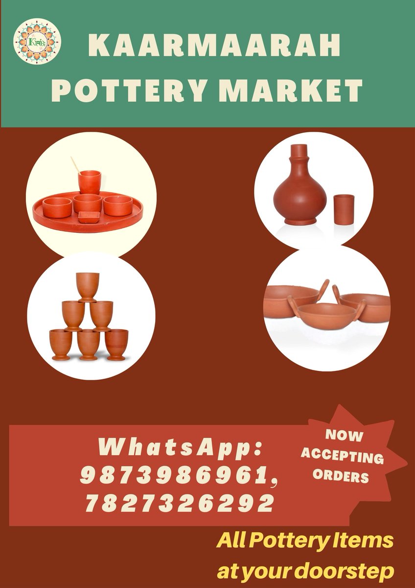kaar_maarah's tweet photo. All reusable #pottery items available in stock.. 
WhatsApp: 9873986961, 7827326292 https://t.co/CVSOT0WWQj