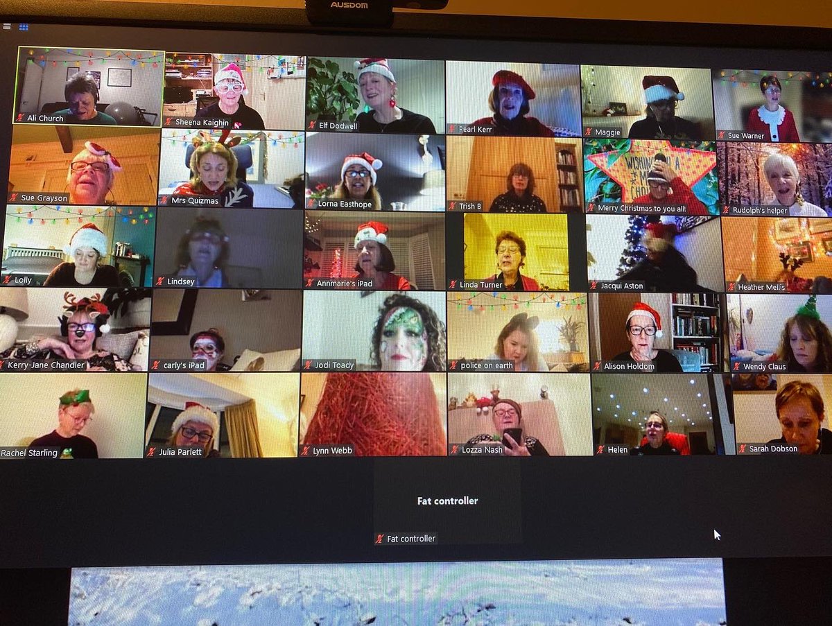 All bound for zoom zoom land!
In the interests of safety we switched to online for our last rehearsal of the year. 
We also had a quick fundraiser for the @sheltercharity raising over £150.