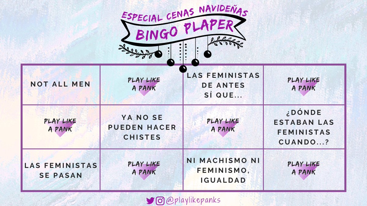 PlayLikePanks's tweet photo. Nuestro regalo #PLAPer para estas fiestas es este Bingo para enfrentar las comidas familiares, cada vez que escuchéis una frase "chupito"
Esperamos que seáis felices, que podáis compartir estos días con tribu y que esquivéis al bicho!
Jugad mucho, cuidaos, cuidad y que os cuiden! https://t.co/9BisvWdBAH