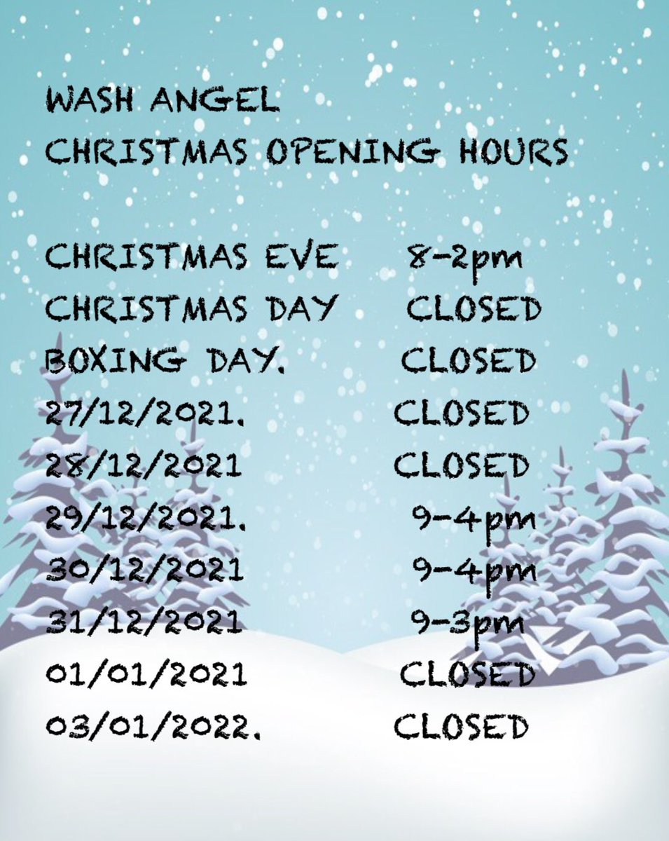 WashangelMartin's tweet photo. Wash Angel Ripponden Christmas Opening Hours https://t.co/xJYKy6Oe3V