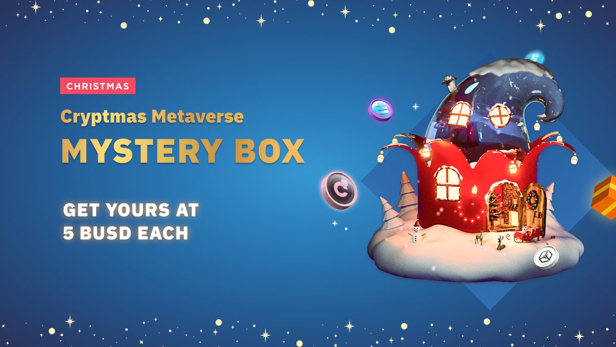 You better watch out, you better not cry!

Because our Cryptmas Metaverse Mystery Box sale is coming to town.

⏰24 Dec 12.00pm UTC 

🎁Collect Cryptmas Metaverse Mystery Boxes and NFTs to take home your share of $120,000 in Metaverse Tokens

Info below!👇
binance.com/en/support/ann…