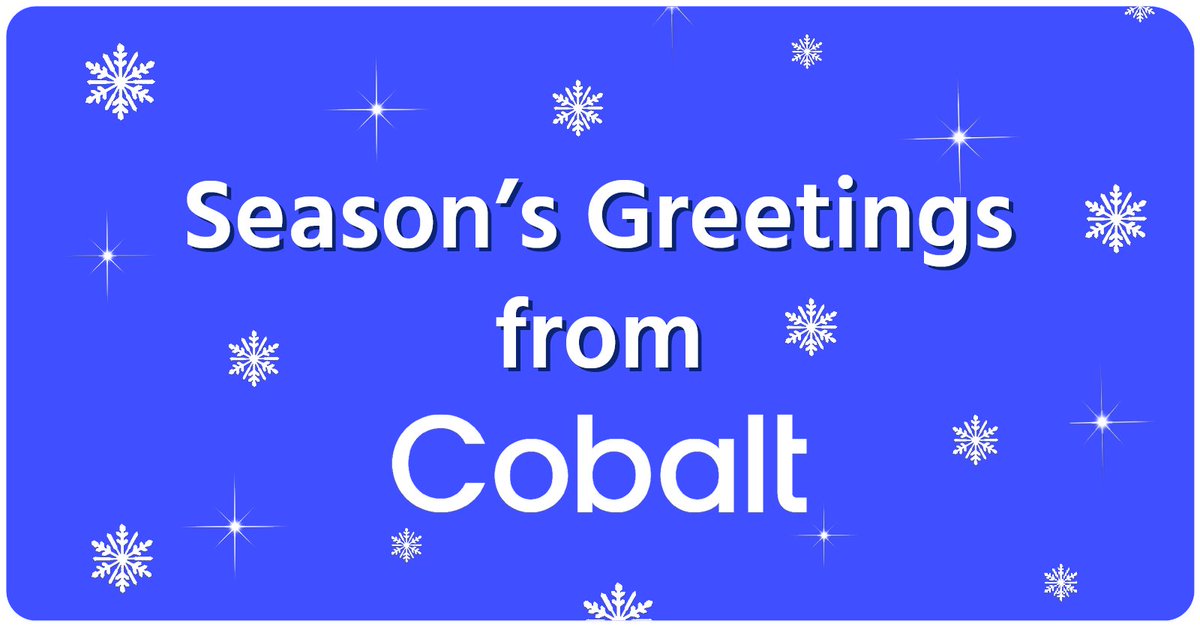 CobaltRecruit's tweet photo. Season's greetings from everyone at Cobalt! We look forward to working with you all next year.

We take a look at our 2021 highlights and plans for 2022 in our latest blog. 

https://t.co/O1ry1YbdA7

#seasonsgreetings #2021roundup https://t.co/LlQqKR1q99