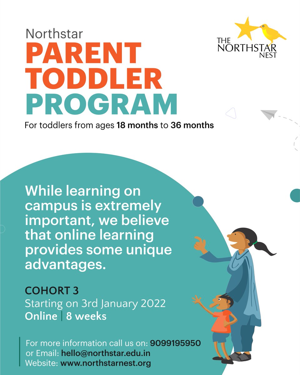 northstarindia's tweet photo. Northstar #ParentToddlerProgram Cohort 3, begins on 3rd January. We have all new concepts for each Cohort.
Visit https://t.co/gS9tNDf35j to enroll or call us on 9099195950.
Make sure your child doesn't miss out!
#thenorthstarschool #toddler #ptp #parents #cambridgelearners #kids https://t.co/R6C8yZzRJ7