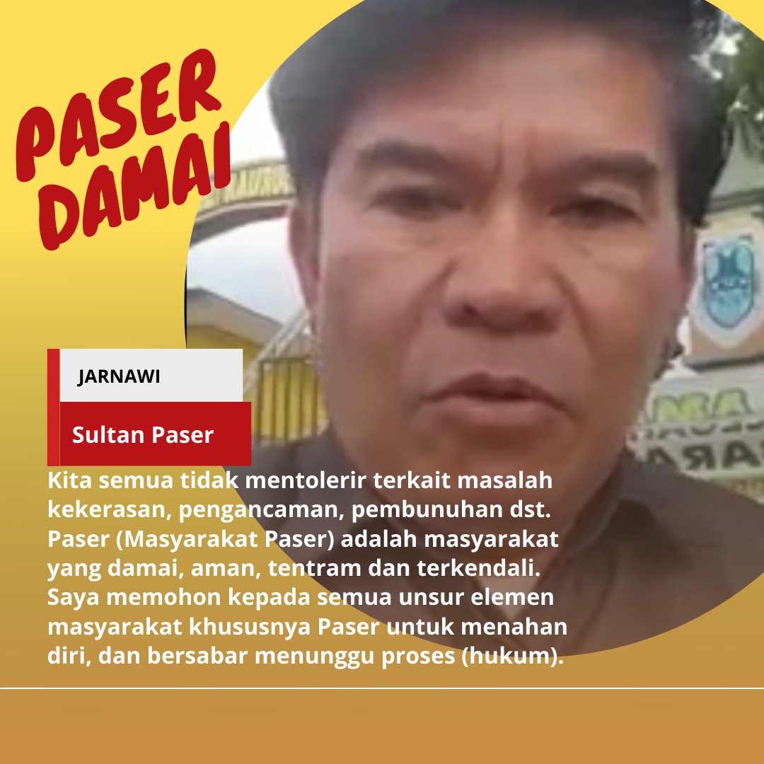 KaltimOfficial's tweet photo. Jarnawi (Sultan Paser) : Saya memohon kepada semua unsur elemen masyarakat khususnya Paser untuk menahan dari dan menunggu proses terkait masalah yang terjadi di Kab. Paser.
. 
. 
#PaserDamai https://t.co/WxdpznOxzO