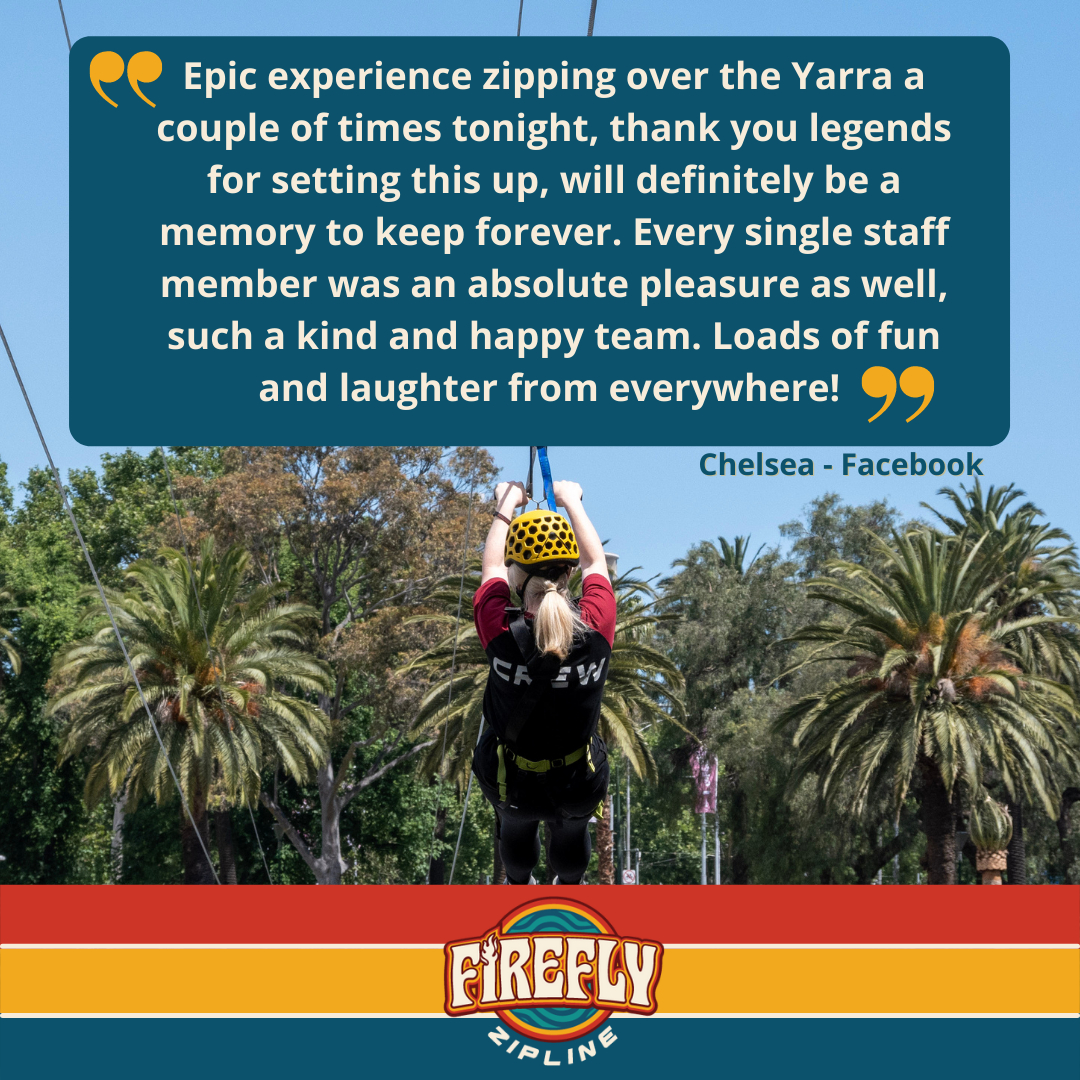 FireFlyZipline's tweet photo. A super special review from Chelsea on Facebook! To small businesses like ours, awesome reviews like this are priceless. Our only goal is to make sure YOU guys are having a great time, so when we hear that you did.... We're chuffed!
If you loved your experience with us, we'd be s https://t.co/p3H050HK04