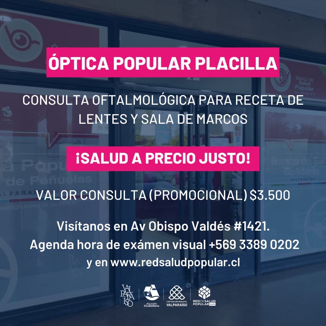 Redsaludpopular's tweet photo. #OPTICAPOPULAR #PLACILLA
🔴Recuerda que ya puedes solicitar hora para exámen visual y adquirir receta de lentes
🕰 Lunes a jueves de 9 a 13 hrs / 15 a 16:30 hrs
Viernes 9 a 13 hrs /15 a 15:30 hrs
Av Obispo Valdés #1421.
Agenda 👉https://t.co/lDWHGiHDO3
#EnValpoNosCuidamos https://t.co/J9qBPza7Pn