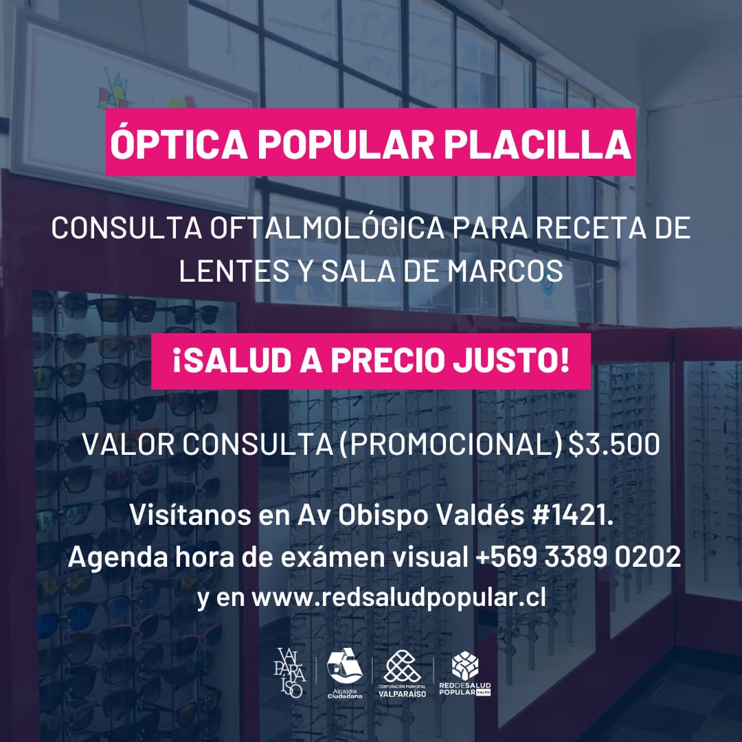 Redsaludpopular's tweet photo. #OPTICAPOPULAR #PLACILLA
🔴Recuerda que ya puedes solicitar hora para exámen visual y adquirir receta de lentes
🕰 Lunes a jueves de 9 a 13 hrs / 15 a 16:30 hrs
Viernes 9 a 13 hrs /15 a 15:30 hrs
Av Obispo Valdés #1421.
Agenda 👉https://t.co/lDWHGiHDO3
#EnValpoNosCuidamos https://t.co/J9qBPza7Pn