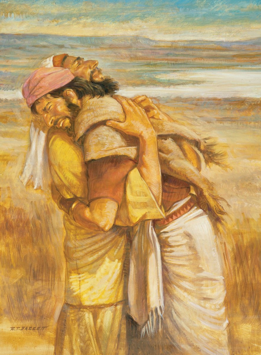 212) The very next morning, Esau came with 400 of his men, and Jacob feared... Did they do battle? Nope.They embraced each other and wept.