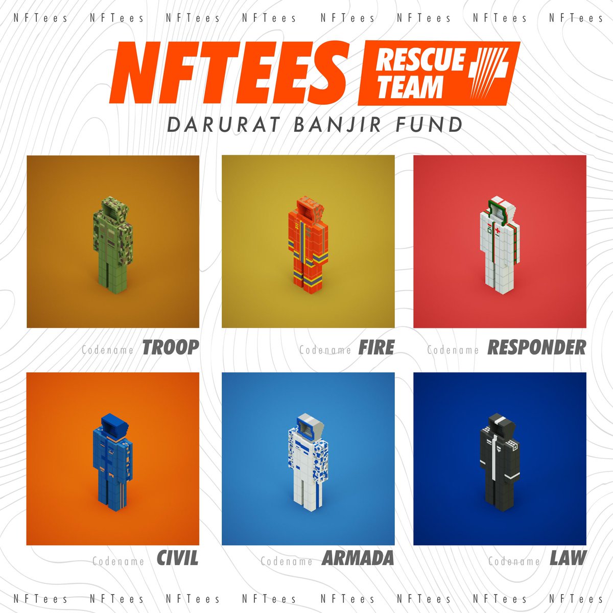 🚨 NFTees RESCUE TEAM 🚨

As one of the flood victim, we felt that we need to lift other unfortunate victims burden.

This mission is to gain fund to help them. Where two of our family members are heavily affected by the Darurat Banjir.