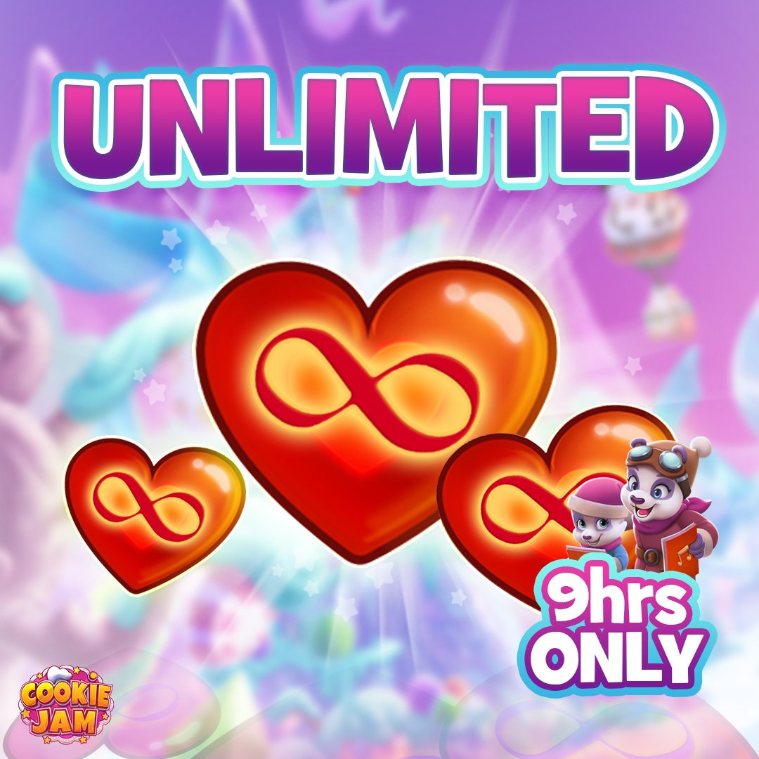 playcookiejam's tweet photo. With warmth and joy we bring you-
9 hours of Unlimited Lives!โค๏ธ
Celebrate the 8th day of Christmas now ๐
and come back tomorrow for another gift!๐
#Chefmas #PlayCookieJam https://t.co/bEXZeZ35jg