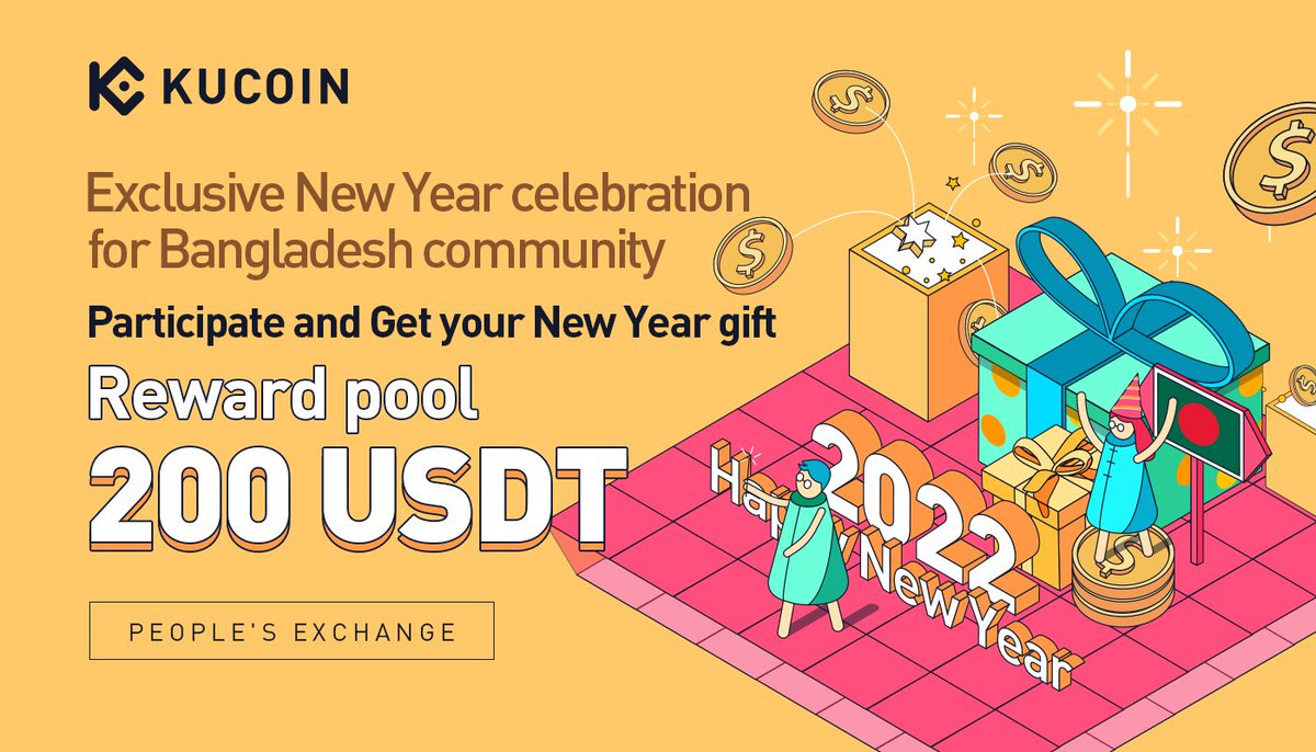 KucoinBD's tweet photo. Exclusive New Year celebration for Bangladesh community 🎉

🔥 Like, RT &amp; Follow us

💰 200 USDT Reward

🎁 Random 40 Users - 5 $USDT each

⏰ 23 Dec - 31 Dec 

❤️ Join https://t.co/8L1cValFTt &amp; message hashtag 👉 #NewYearWithKuCoinBangladesh

👉Details: https://t.co/Ge2WaaDdfq https://t.co/XrVrofcbnC
