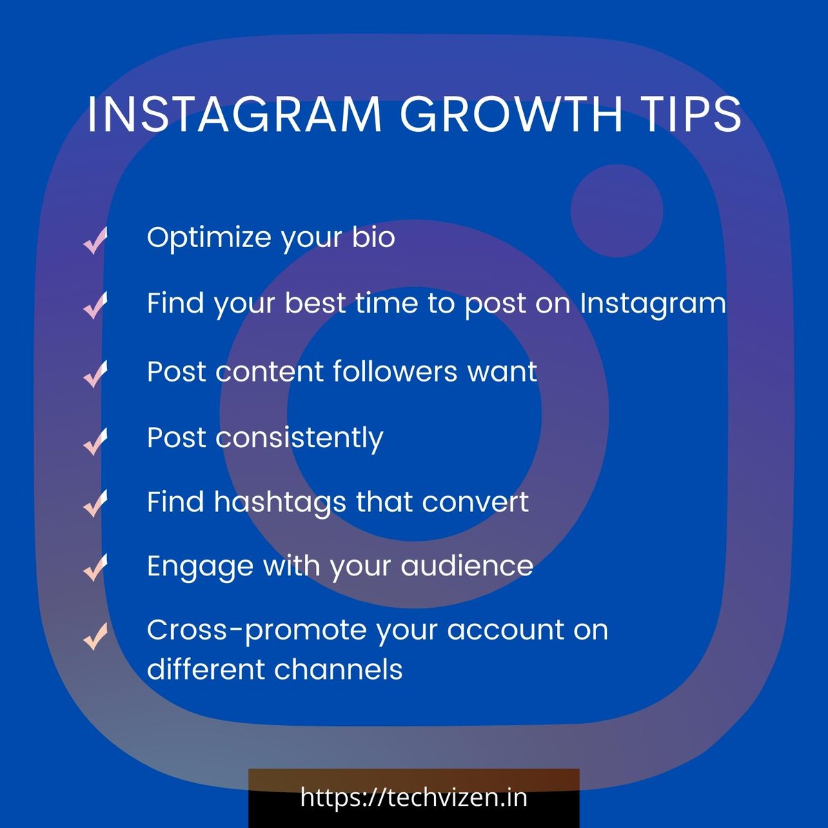 TechVizen's tweet photo. Instagram Growth Strategies &amp; Tips
.
#techvizen #instagram #hashtag #googleadsexpert #websitedeveloper #ppcmarketing #webdesign #SEM #Magento #ecommercewebsite #story #instagrampage #instagrammarketingforbusiness #instagood #website #digital #digitalmarketing #PPC #socialmediatip https://t.co/BGRJF9okPj
