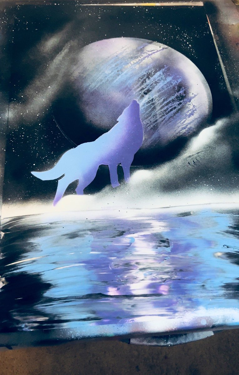 ACGRAPHICS3's tweet photo. Wolf galaxy painting #spraypaintart #spraypainting #artwork #foryoupage #paintings #wolfpainting https://t.co/JKL8rSpXFD
