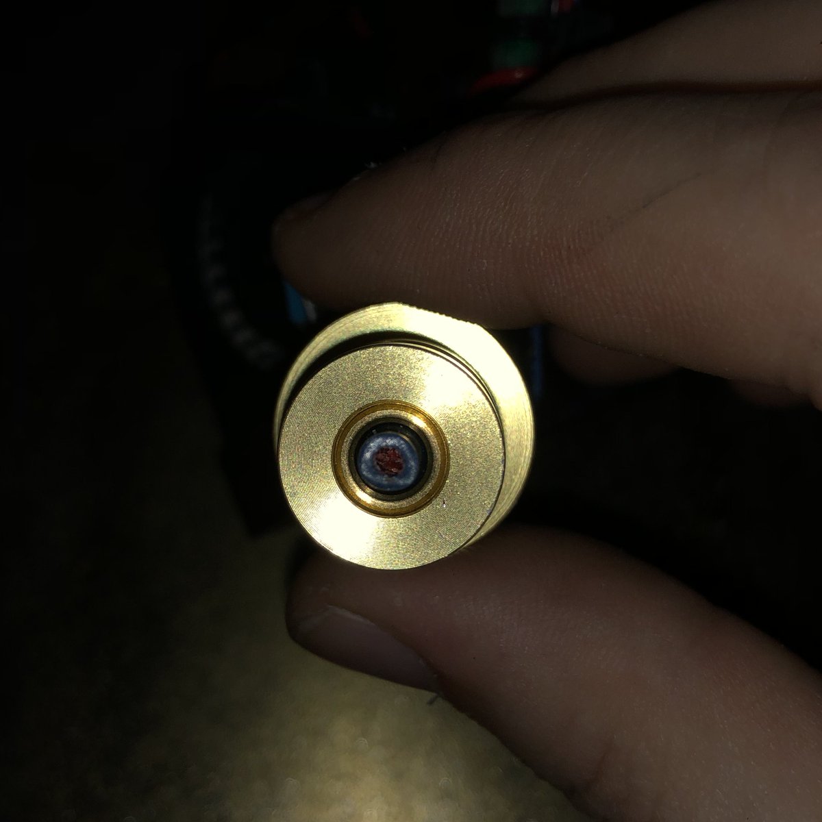 3dprinty's tweet image. I'm no hotendologist, but I'm pretty sure the "cold" end of the heat sink should not look like this.

The hot end fan took a break and didn't tell the rest of the printer. Fortunately I caught it about half an hour later - but not before this happened.

#PrintFail