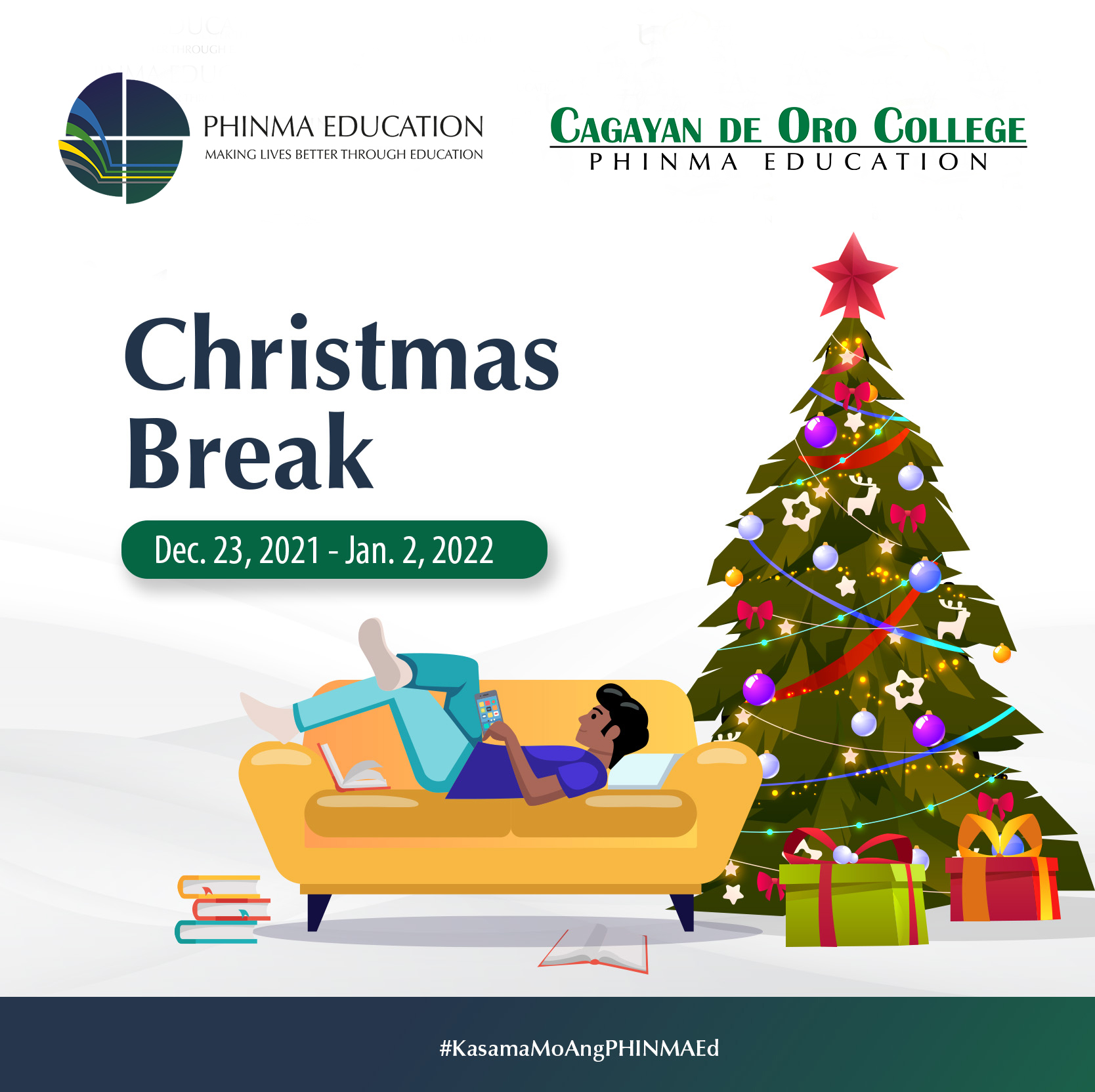 Christmas Tree Break 2022 Phinma Cagayan De Oro College On Twitter: "It's Christmas Break! Enjoy Your  Holidays From December 23, 2021, Until January 2, 2022. Classes Will Resume  On January 3. Recharge & Cherish Every Moment