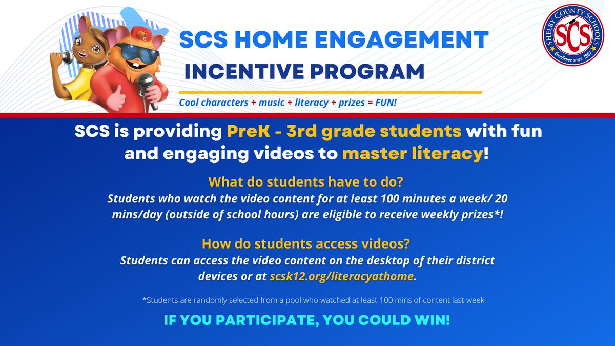MSCSK12's tweet image. We’re still rocking and learning w/our Home Literacy Engagement Program. 
Students, take this time to log your 100 mins/wk during your Winter Break -- that&apos;s just 20 mins/day! 

There&apos;s still time to watch, learn, &amp;amp; win great prizes!
For more info visit: scsk12.org/literacyathome/